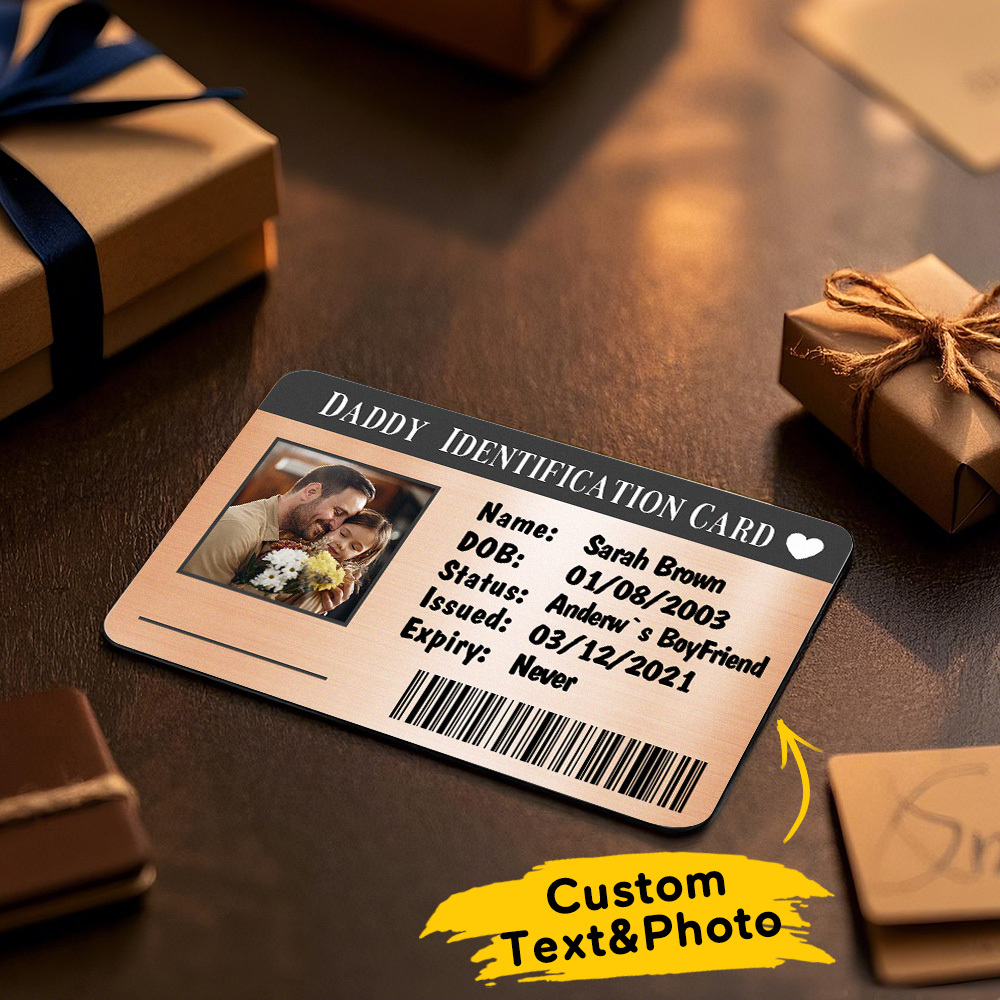 Father's Day Gift Custom Metal Wallet Card Personalized Aluminum Photo Wallet Card Gifts For Dad ID CARD - MyMoonLampAu
