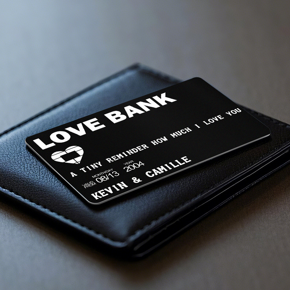 Father's Day Gifts Custom Metal Wallet Card Personalized Aluminum Photo Wallet Card Love Bank - MyMoonLampAu