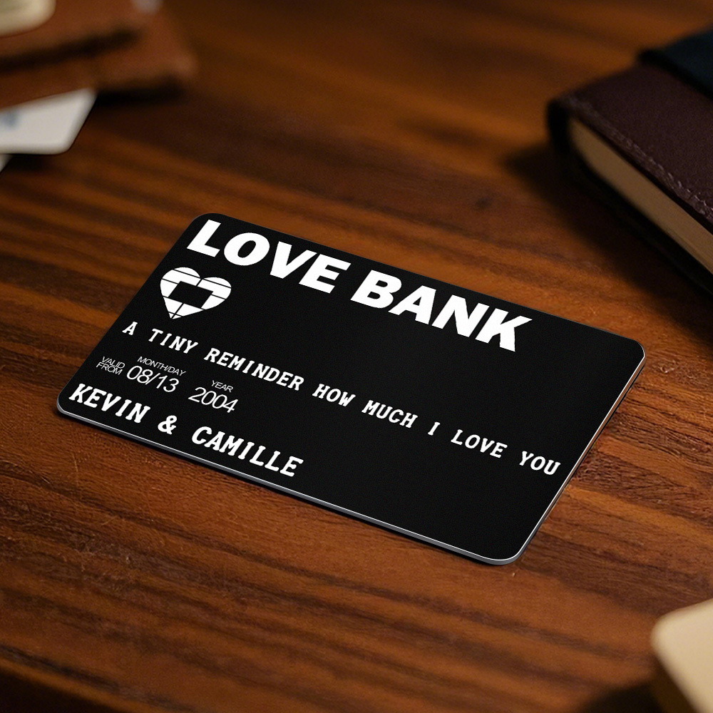 Father's Day Gifts Custom Metal Wallet Card Personalized Aluminum Photo Wallet Card Love Bank - MyMoonLampAu