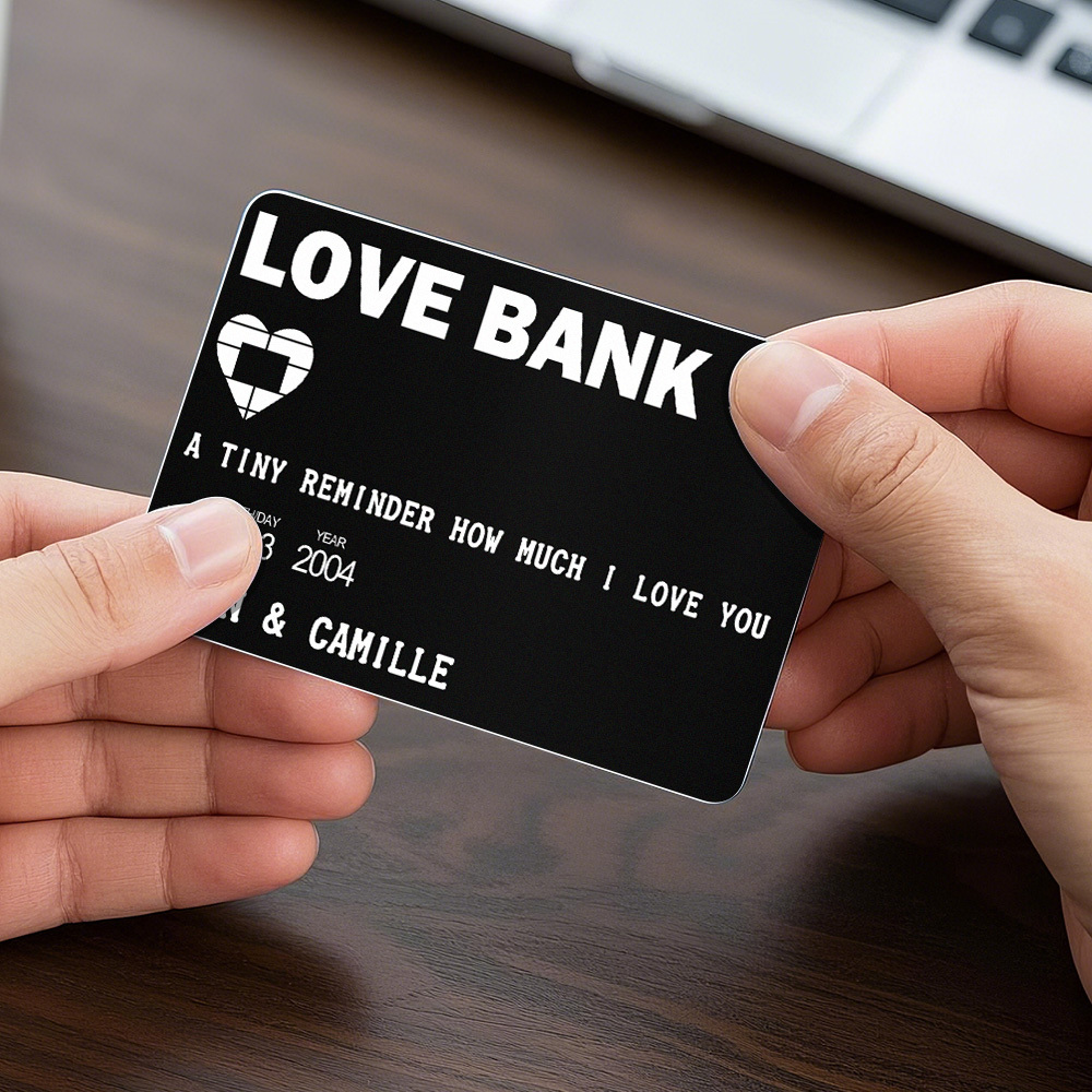 Father's Day Gifts Custom Metal Wallet Card Personalized Aluminum Photo Wallet Card Love Bank - MyMoonLampAu