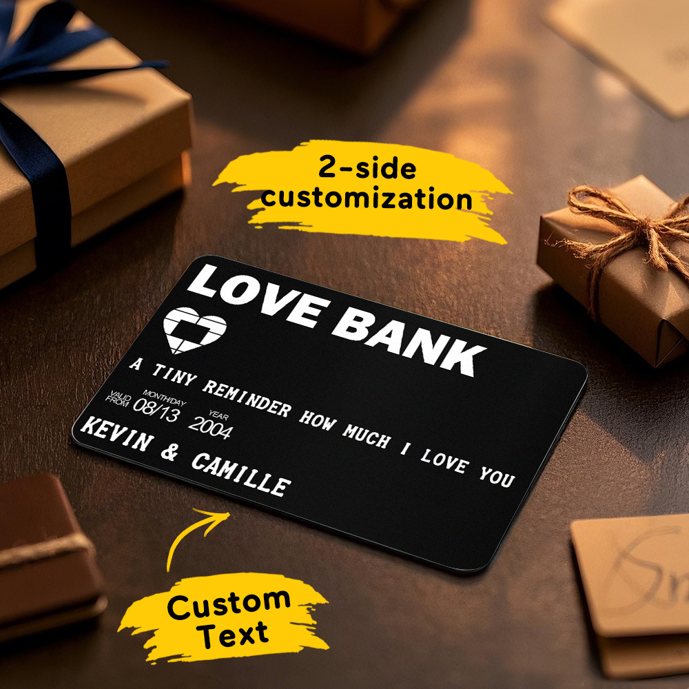 Father's Day Gifts Custom Metal Wallet Card Personalized Aluminum Photo Wallet Card Love Bank - MyMoonLampAu
