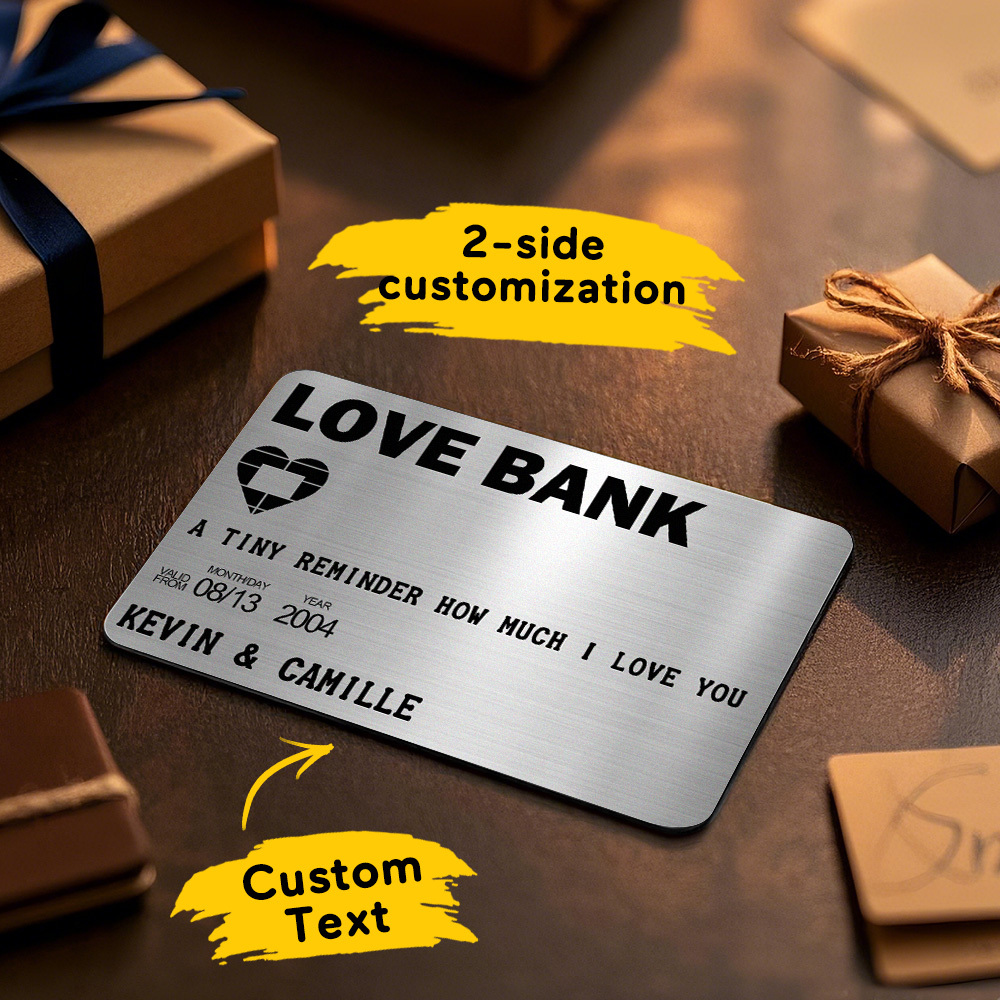 Father's Day Gifts Custom Metal Wallet Card Personalized Aluminum Photo Wallet Card Love Bank - MyMoonLampAu