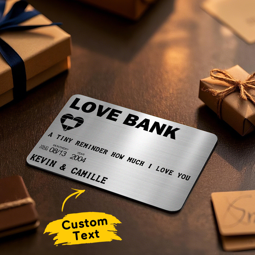 Father's Day Gifts Custom Metal Wallet Card Personalized Aluminum Photo Wallet Card Love Bank - MyMoonLampAu