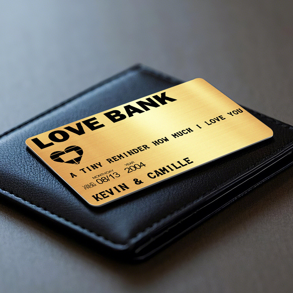 Father's Day Gifts Custom Metal Wallet Card Personalized Aluminum Photo Wallet Card Love Bank - MyMoonLampAu