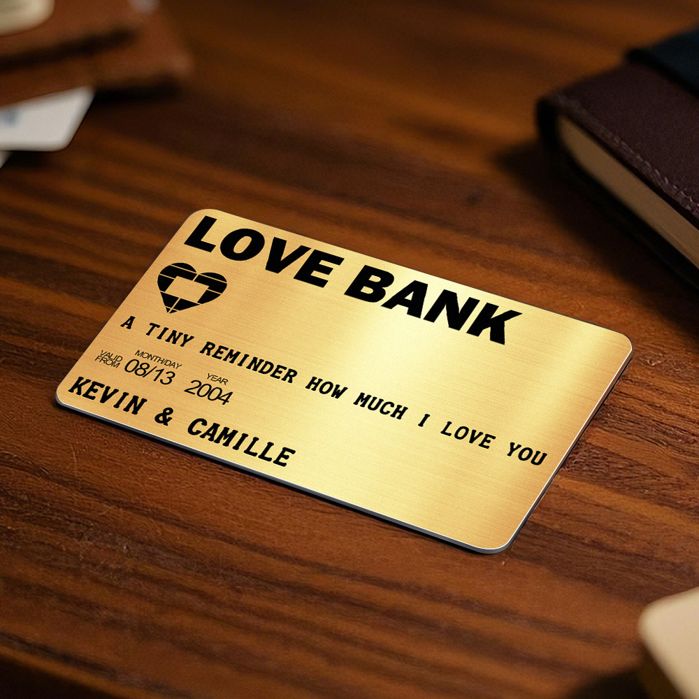 Father's Day Gifts Custom Metal Wallet Card Personalized Aluminum Photo Wallet Card Love Bank - MyMoonLampAu