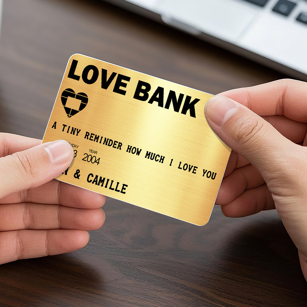 Father's Day Gifts Custom Metal Wallet Card Personalized Aluminum Photo Wallet Card Love Bank - MyMoonLampAu