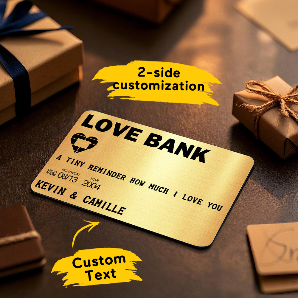 Father's Day Gifts Custom Metal Wallet Card Personalized Aluminum Photo Wallet Card Love Bank - MyMoonLampAu