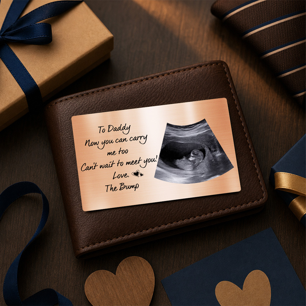 Personalized Daddy Wallet Card with Photo "Now You Can Carry Me Too" Metal Wallet Insert Father's Day Gift - MyMoonLampAu