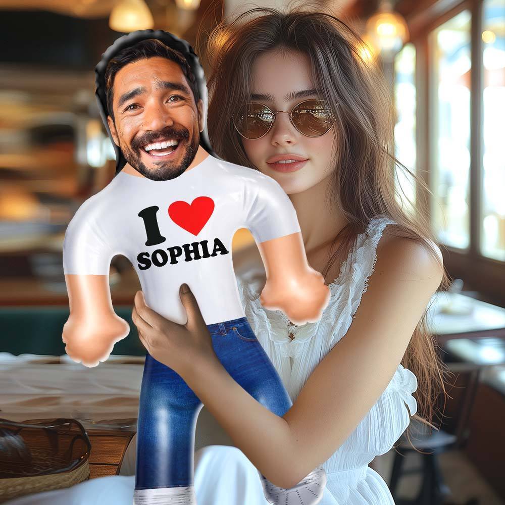 Personalized I Heart You Blow Up Dolls Custom Funny Inflatable Doll Gift for Her - MyMoonLampAu