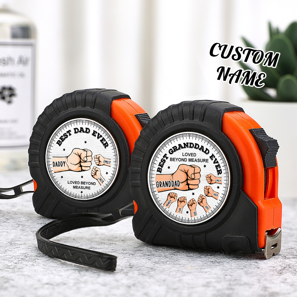 Best Dad Ever Custom Tape Measure Gift For Dad Grandpa Personalized Father's Day Gift -