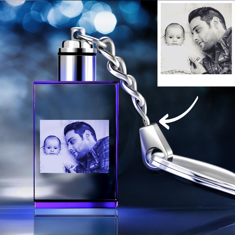 Custom Crystal Rectangle Shape Photo Key Chain