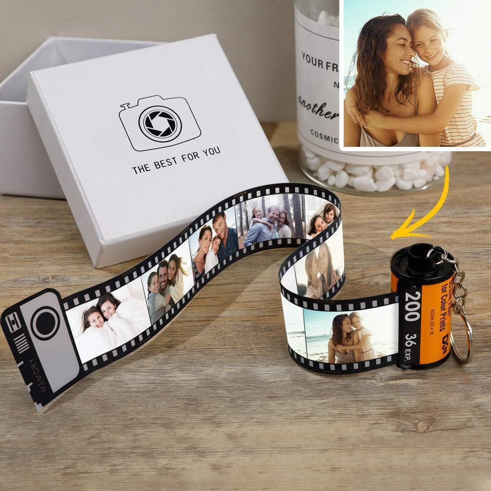 Custom Camera Film Reel Keyring Personalised Photo Keychain Couple Gifts for Girlfriend
