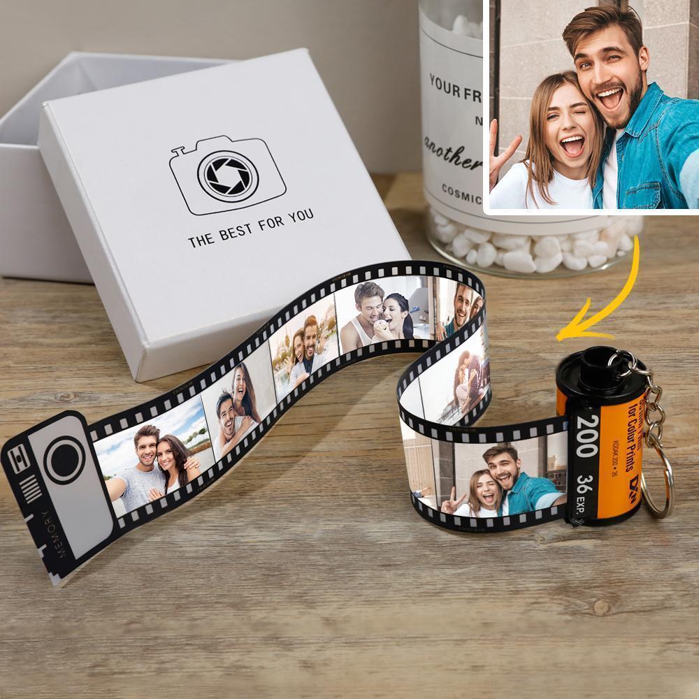 Custom Camera Film Reel Keyring Personalised Photo Keychain Couple Gifts for Girlfriend