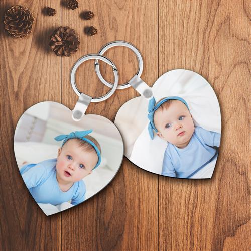 Heart Shaped Custom Photo Keyring