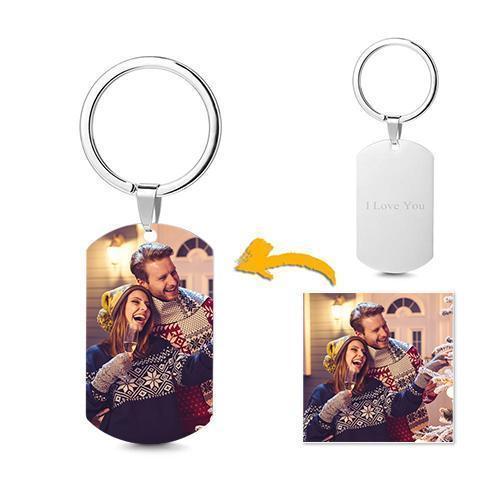 Photo Tag Keyring With Engraving Stainless Steel