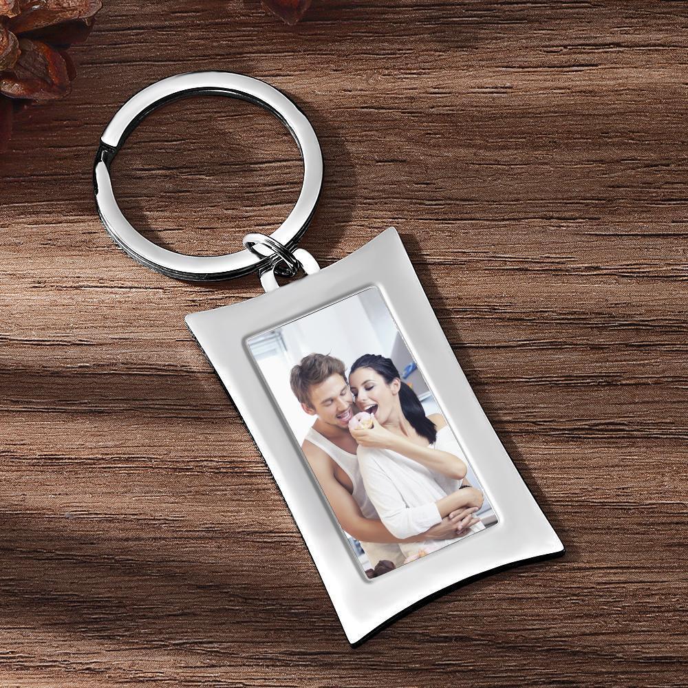 Rectangle Photo Keyring Personalized Gift Alloy