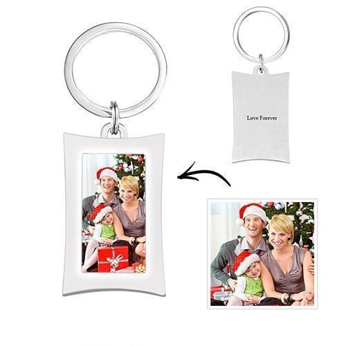 Rectangle Photo Keyring Personalized Gift Alloy