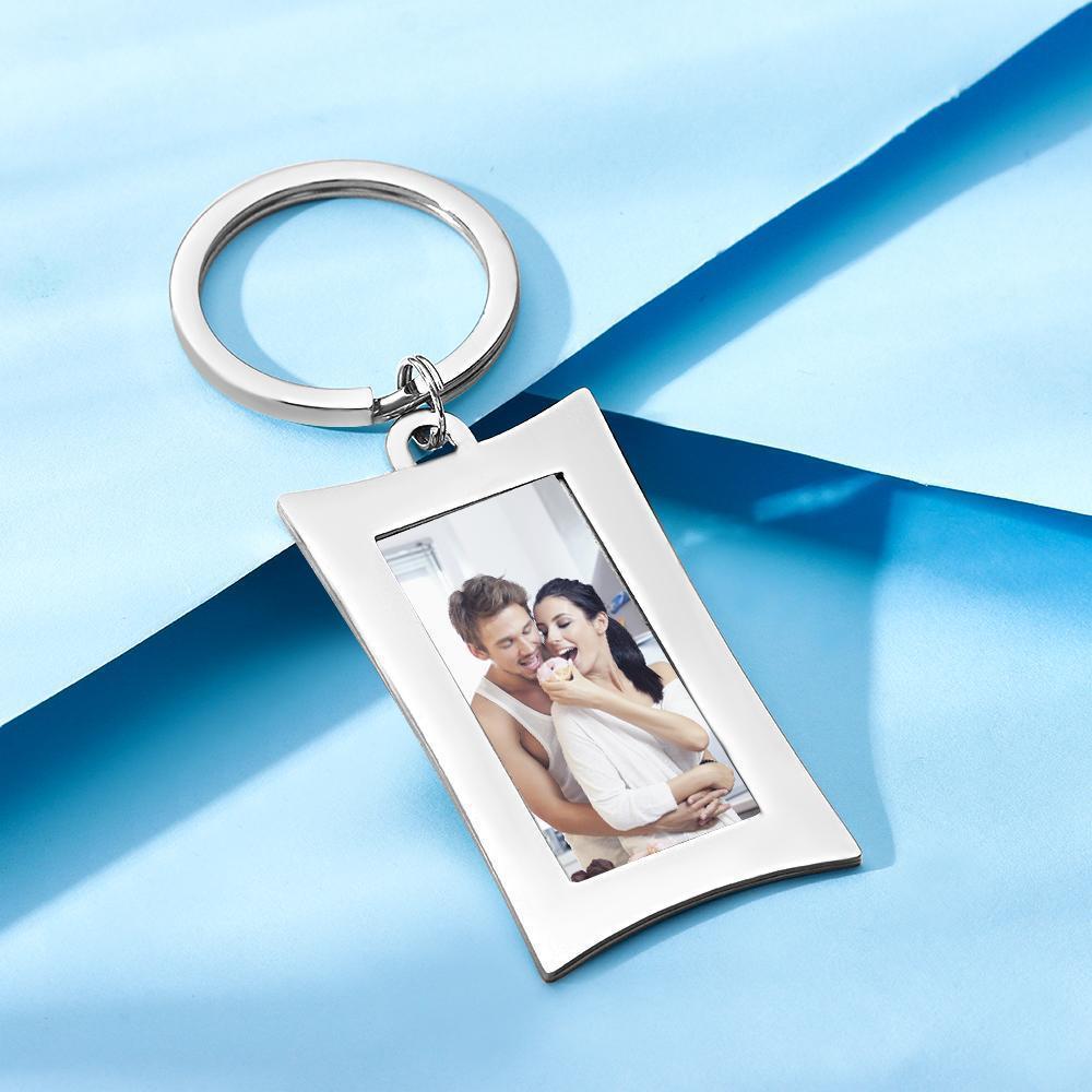 Rectangle Photo Keyring Personalized Gift Alloy