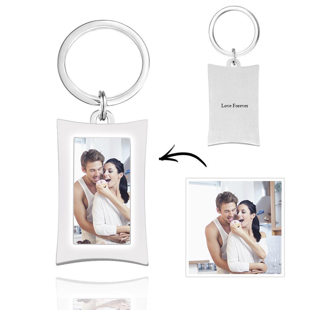 Rectangle Photo Keyring Personalized Gift Alloy