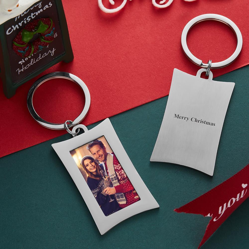 Rectangle Photo Keyring Personalized Gift Alloy