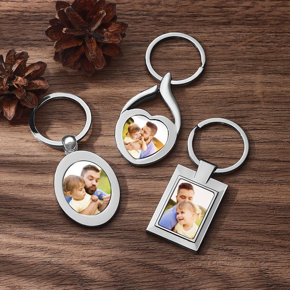 Xmas Gift Customized Round Photo Keyring Personalized Gift Alloy