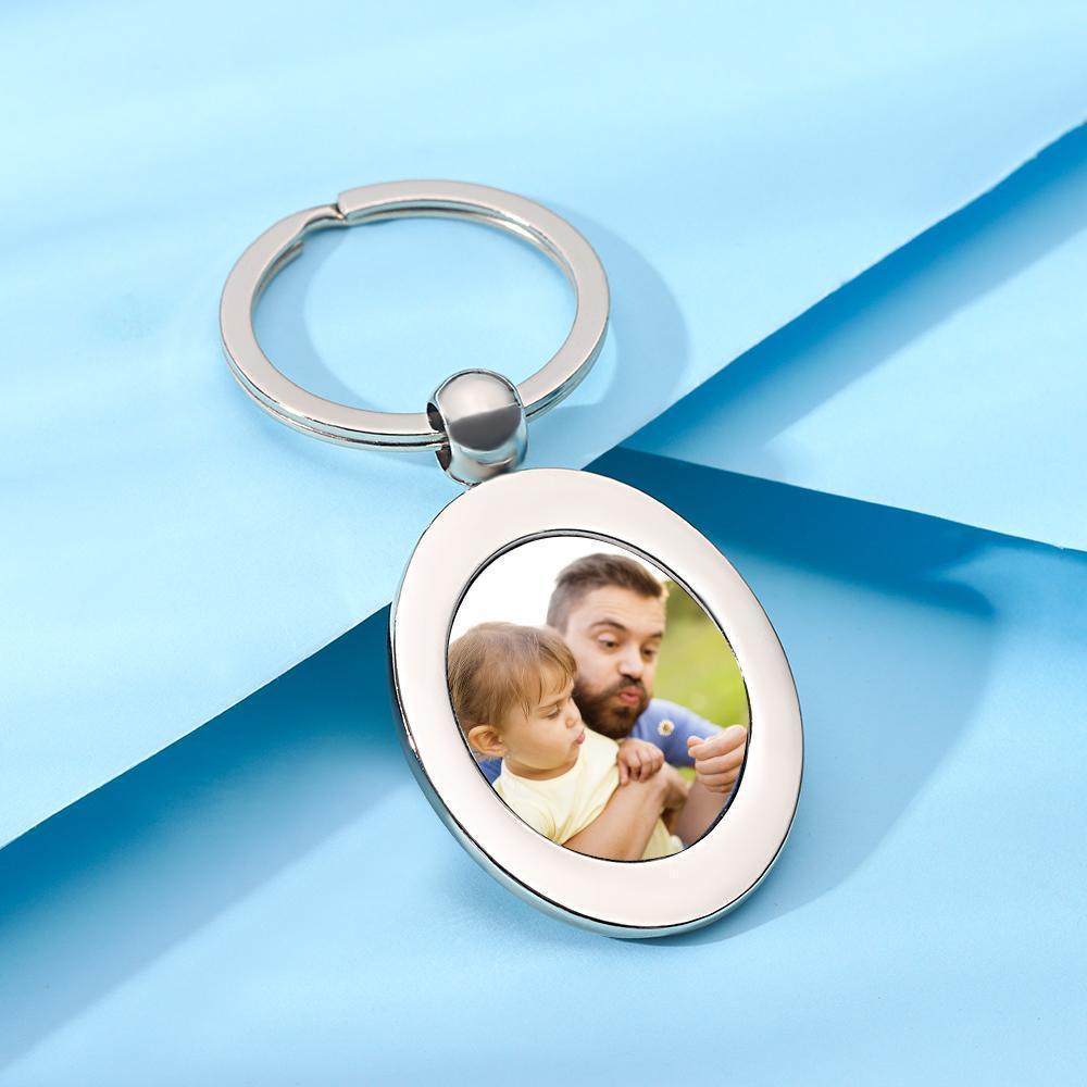 Xmas Gift Customized Round Photo Keyring Personalized Gift Alloy