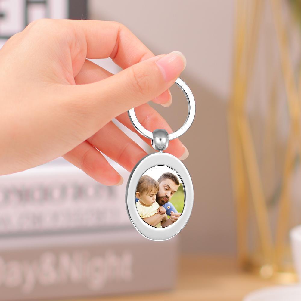 Xmas Gift Customized Round Photo Keyring Personalized Gift Alloy