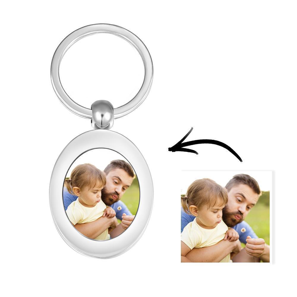 Xmas Gift Customized Round Photo Keyring Personalized Gift Alloy