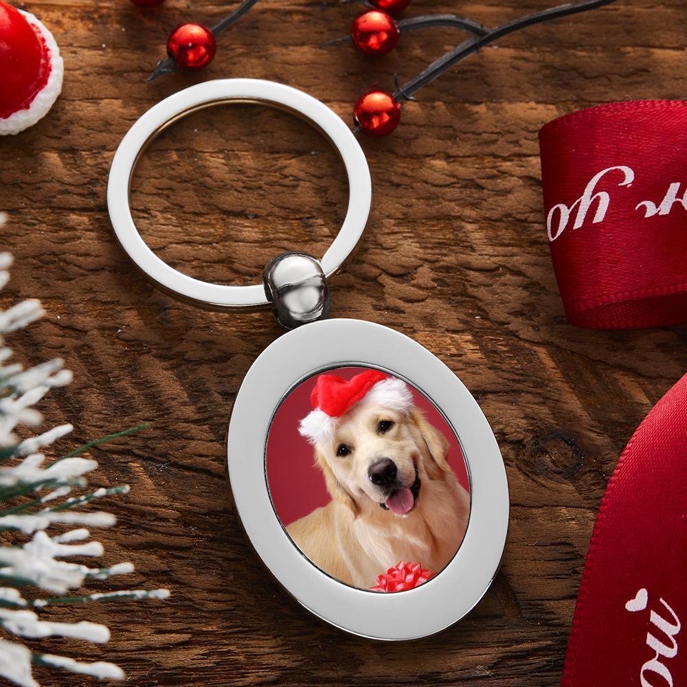 Xmas Gift Customized Round Photo Keyring Personalized Gift Alloy