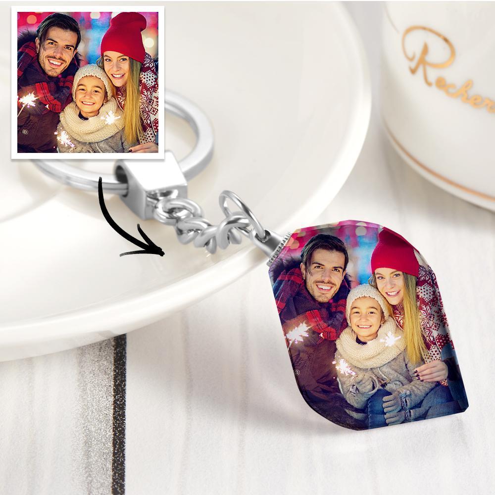 Gift for Her Custom Photo Keyring Crystal Keyring