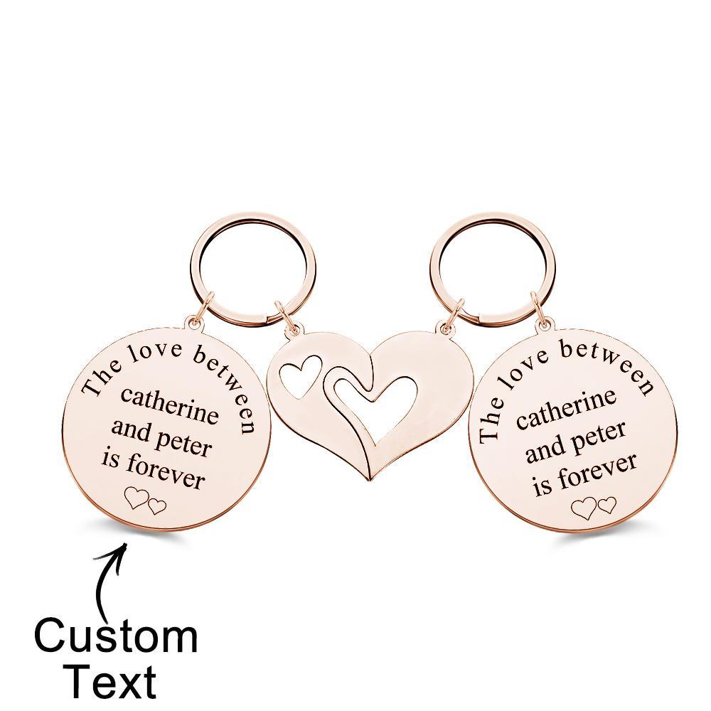 Engravable Keychain Set Custom Photo The Love Between Theme Gifts For Couples - mymoonlampau
