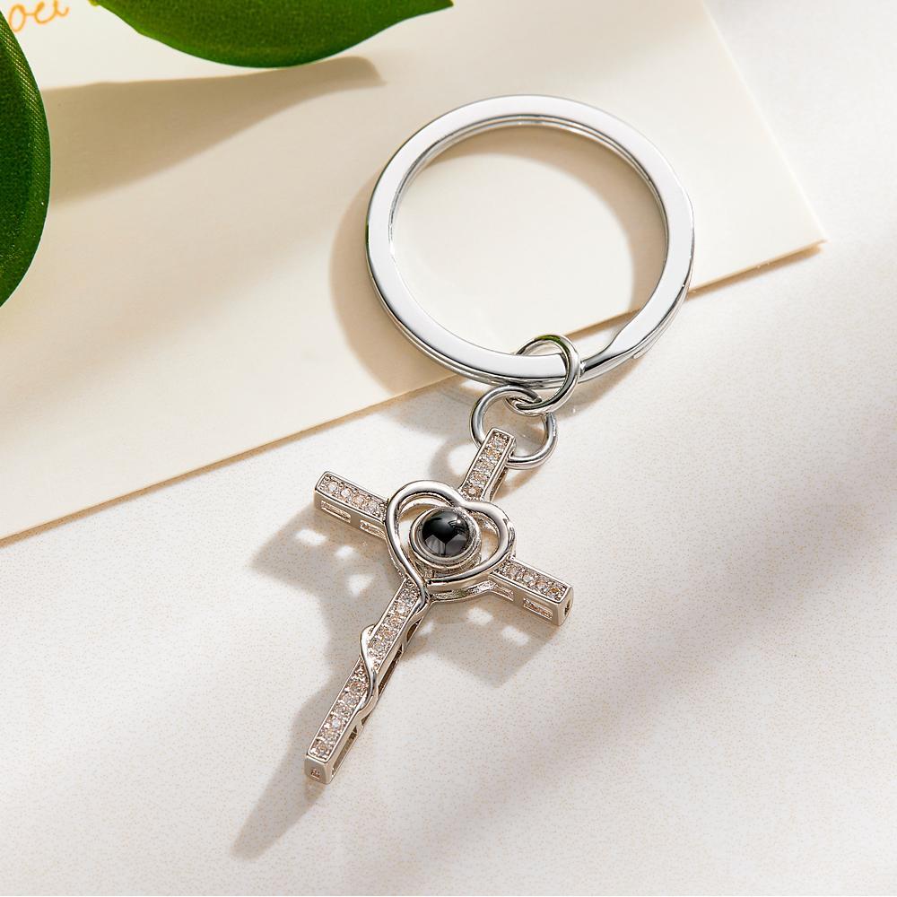 Custom Projection Keychain Love Cross Creative Gift - mymoonlampau