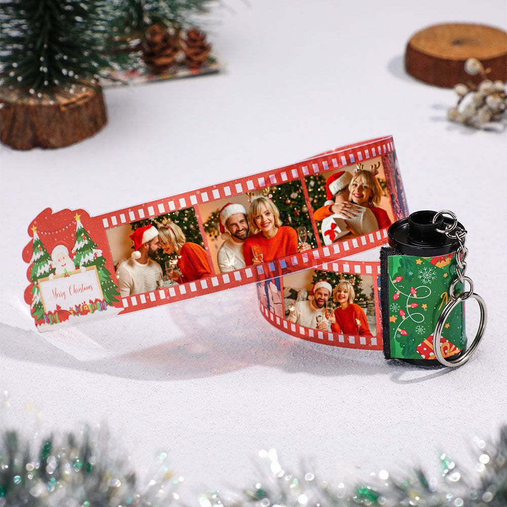 Custom Photo Film Keychain Merry Chrismas Gift for Couple - mymoonlampau