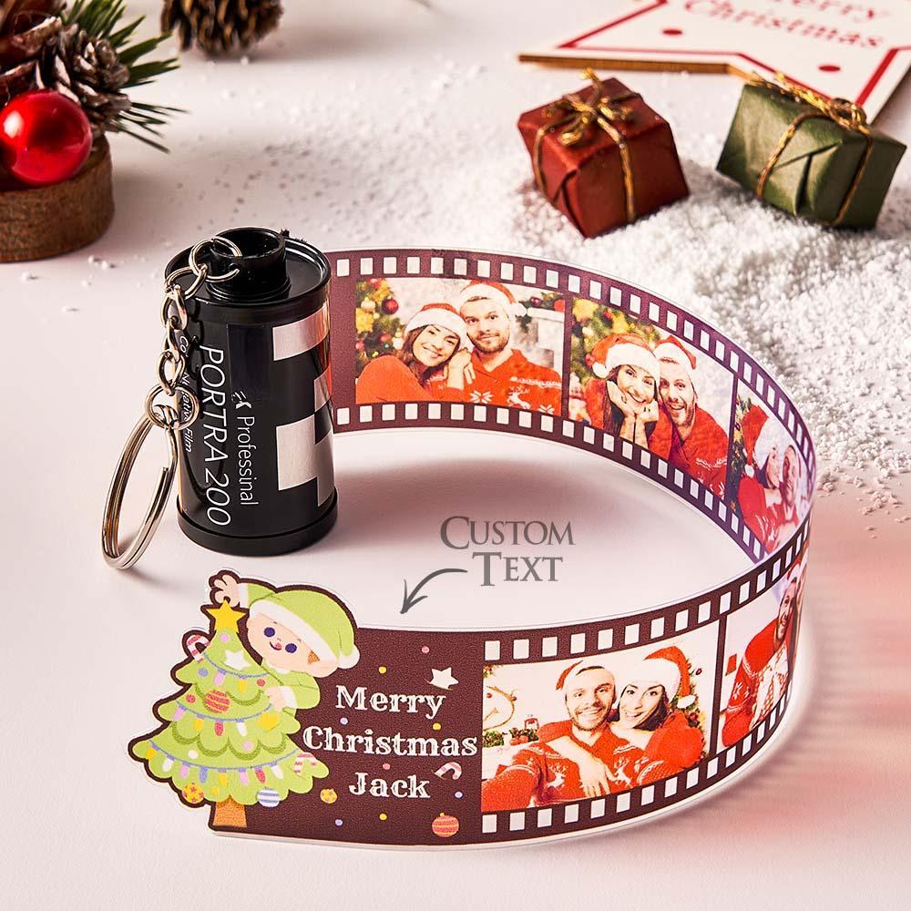Custom Photo Film Roll Keychain with Pictures Camera Keychain Christmas Day Gift - mymoonlampau