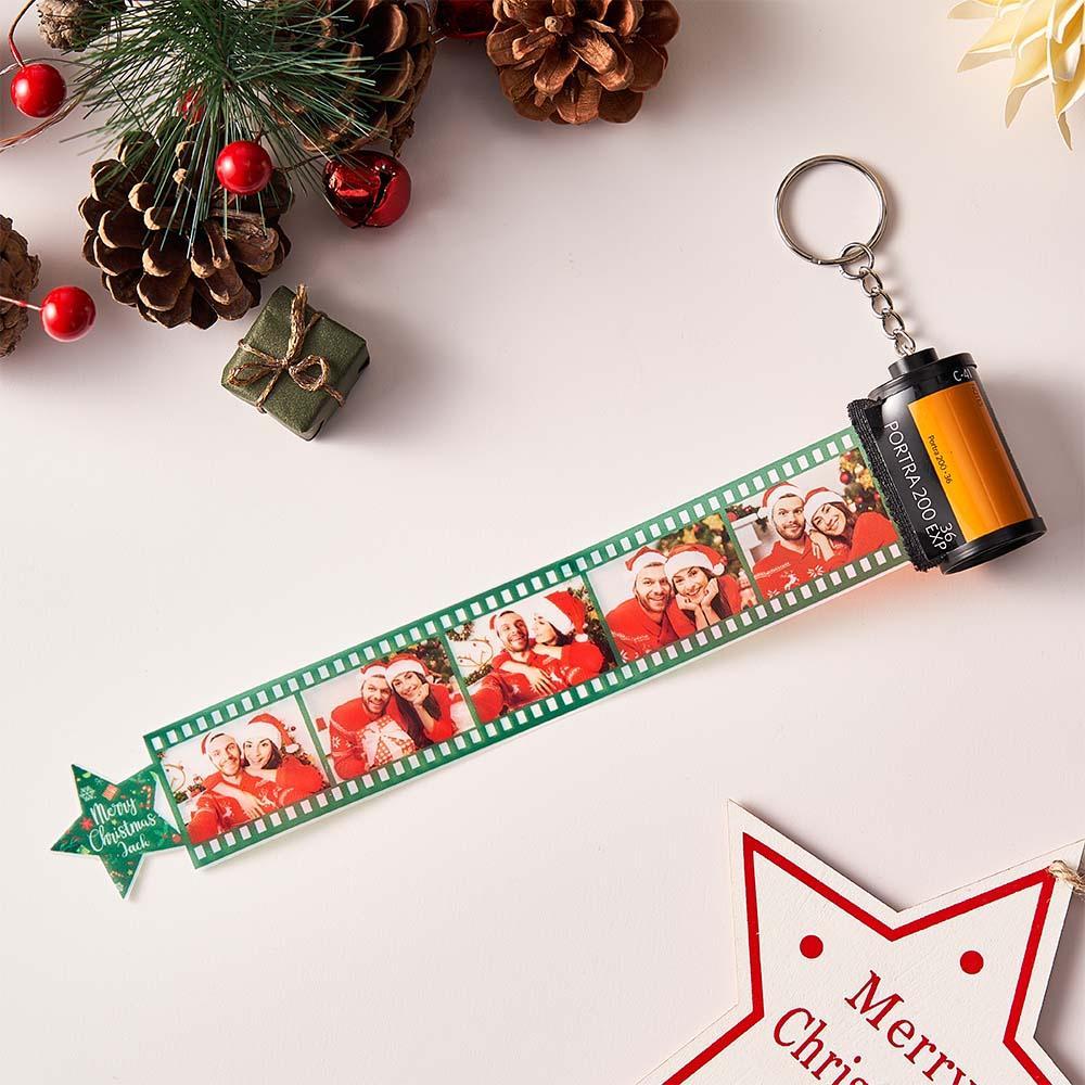 Custom Photo Film Roll Keychain with Pictures Camera Keychain Christmas Day Gift - mymoonlampau