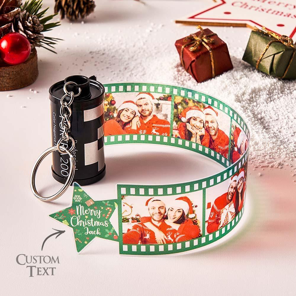 Custom Photo Film Roll Keychain with Pictures Camera Keychain Christmas Day Gift - mymoonlampau