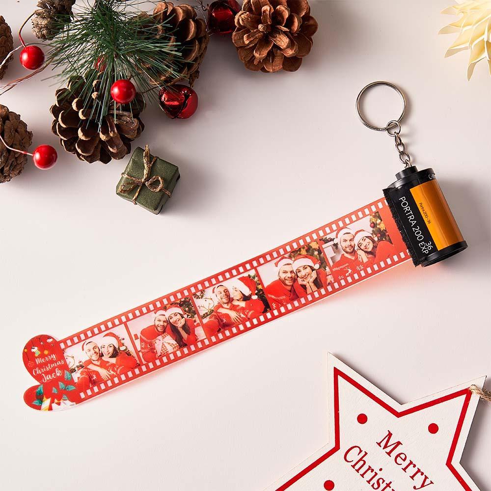 Custom Photo Film Roll Keychain with Pictures Camera Keychain Christmas Day Gift - mymoonlampau