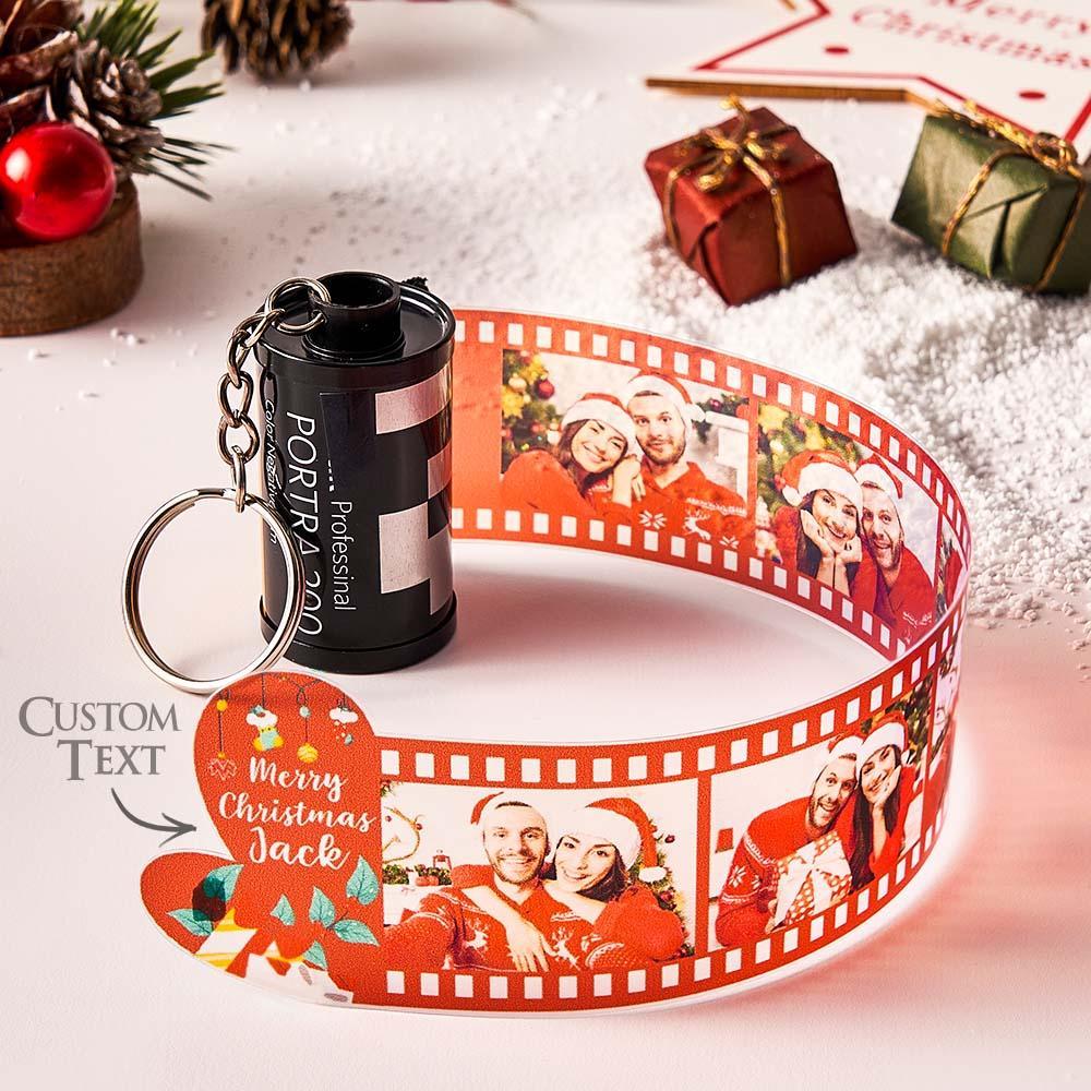 Custom Photo Film Roll Keychain with Pictures Camera Keychain Christmas Day Gift - mymoonlampau