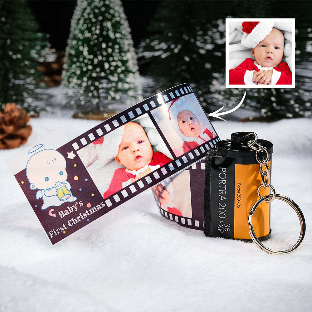 Custom Photo Film Roll Keychain Baby Birthday Theme Camera Keychain Christmas Day Gift - mymoonlampau