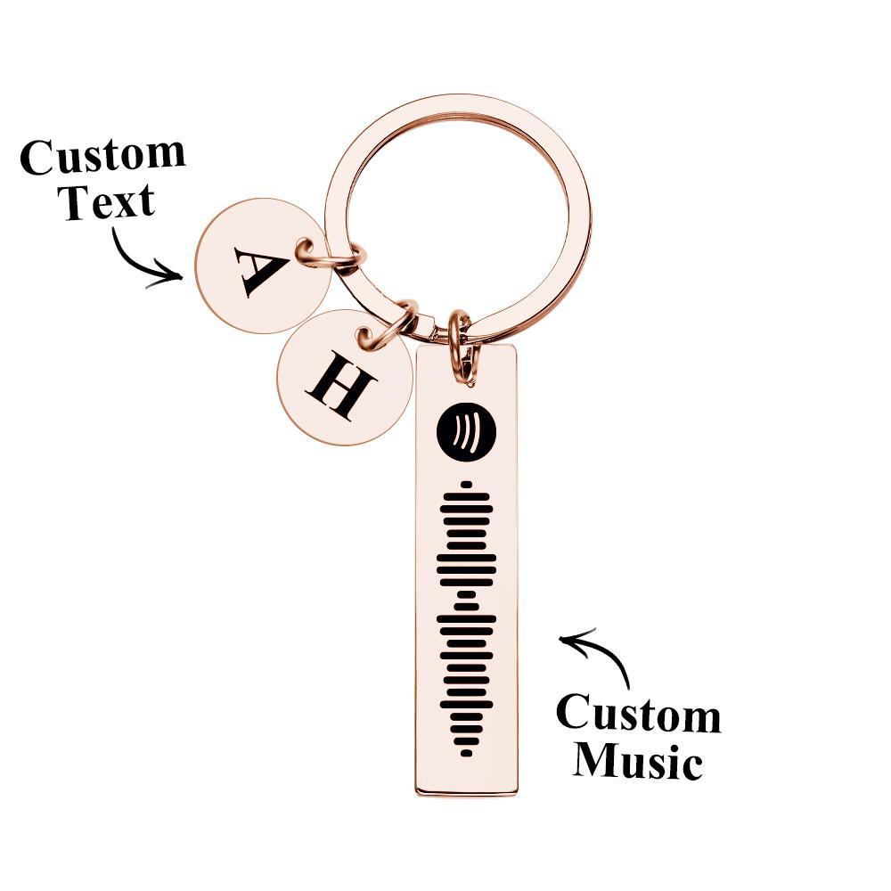 Scannable Spotify Code Keychain With Engraved Circle Pendant Custom Music Song Keychain Gift - mymoonlampau