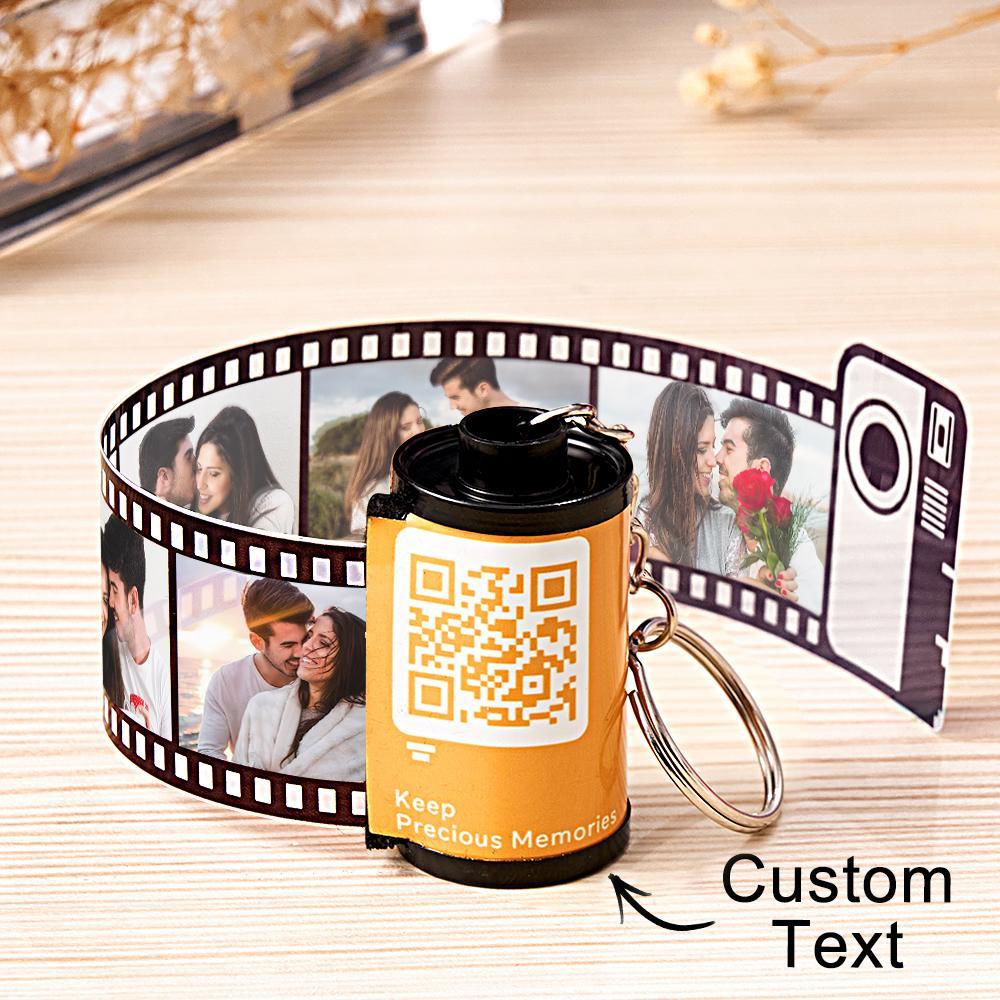 Scannable QR Code Colorful Shell Film Roll Keychain With Your Photo Camera Keychain Valentine's Day Gift - mymoonlampau