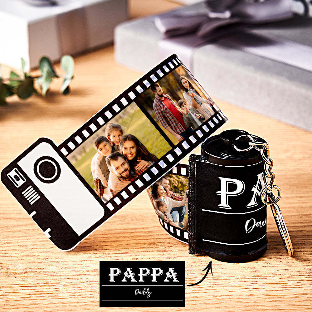 Custom Photo Film Roll Keychain Engravable Shell Camera Keychain Father's Day Gift - mymoonlampau