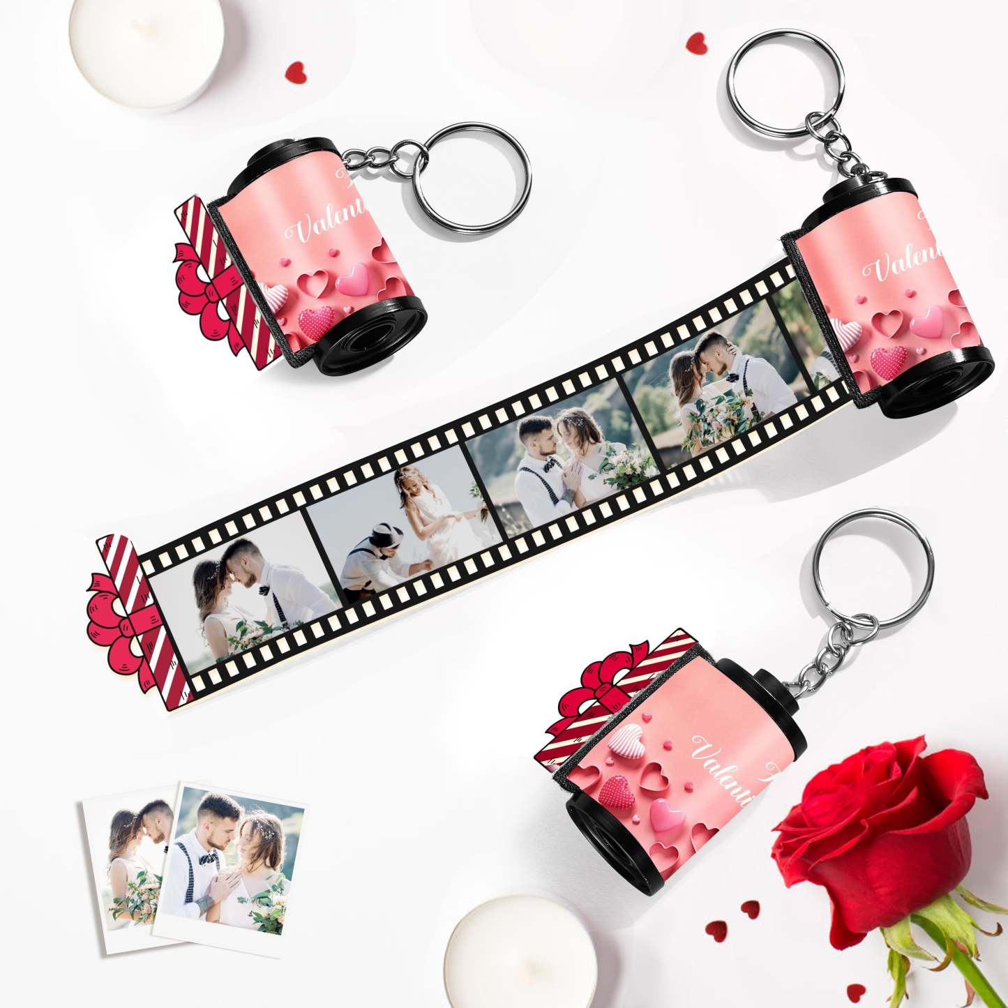 Custom Photo Film Roll Keychain Gift Box Decor Camera Keychain Valentine's Day Gifts For Couples - mymoonlampau