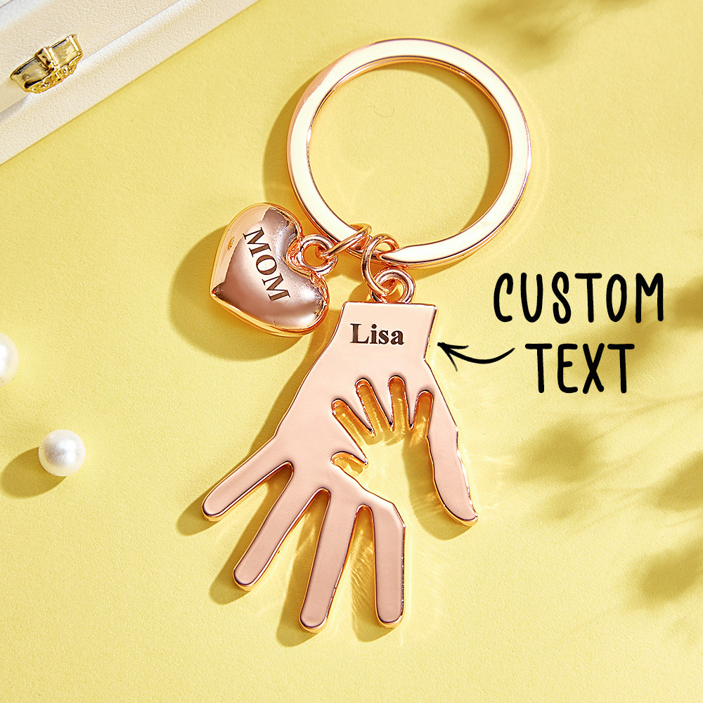 Custom Engraved Keychain Palm Keychains Gift for Dad and Mom - MyMoonLampAu