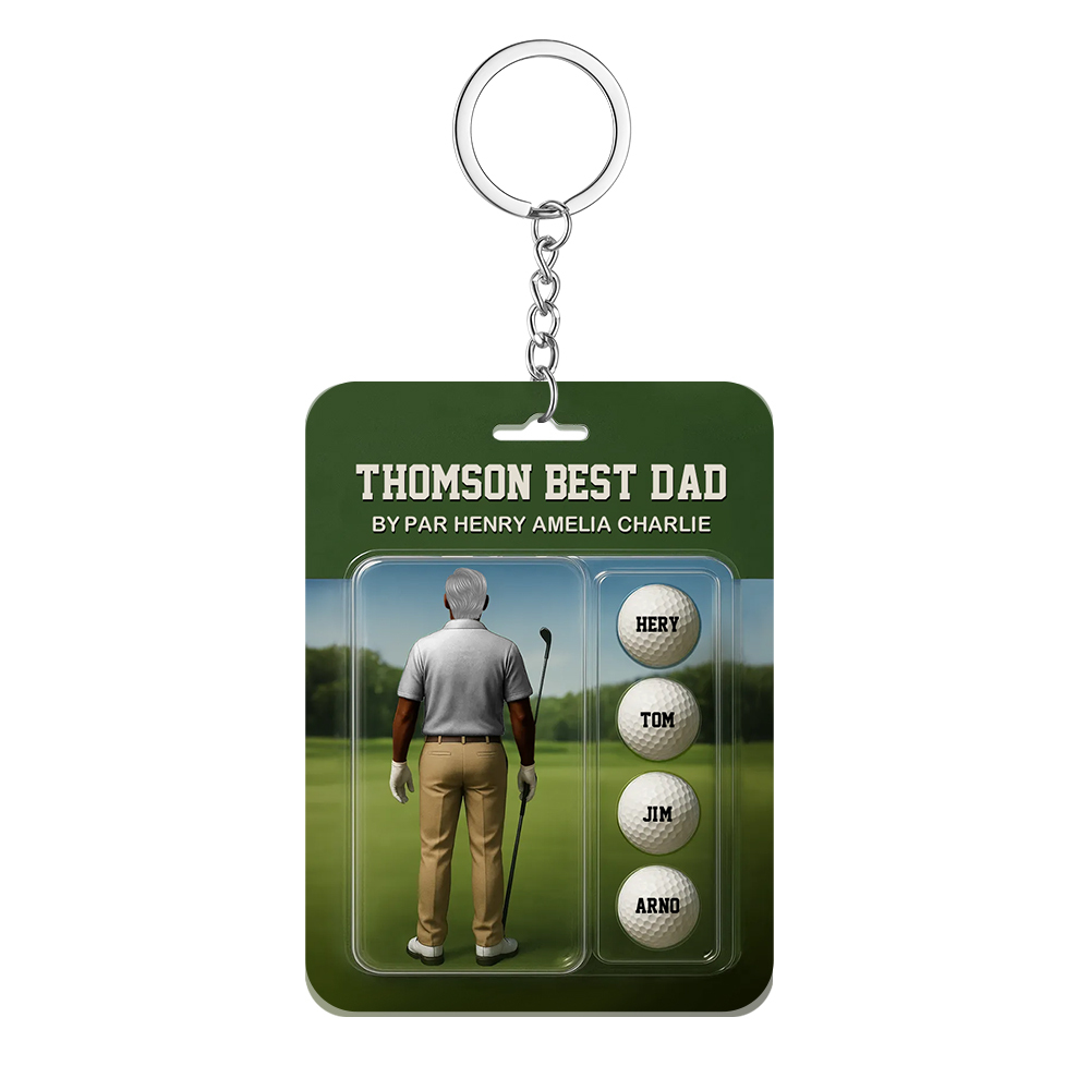 Personalized Golf Dad Figure Plaque Custom Name Acrylic Keepsake for Father's Day - MyMoonLampAu
