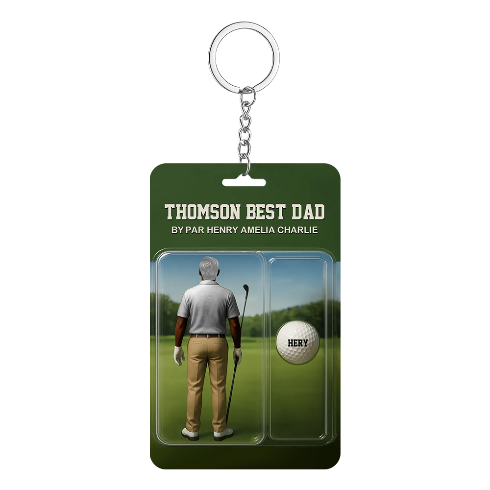 Personalized Golf Dad Figure Plaque Custom Name Acrylic Keepsake for Father's Day - MyMoonLampAu
