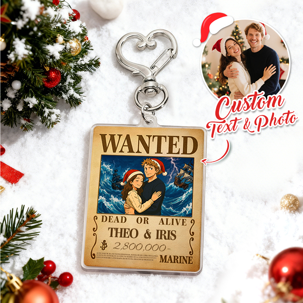 Christmas Gift Custom Anime Bounty Couple Keychain Personalized Anime Style Wanted Keychain Unique Captains' Couple Gift - MyMoonLampAu