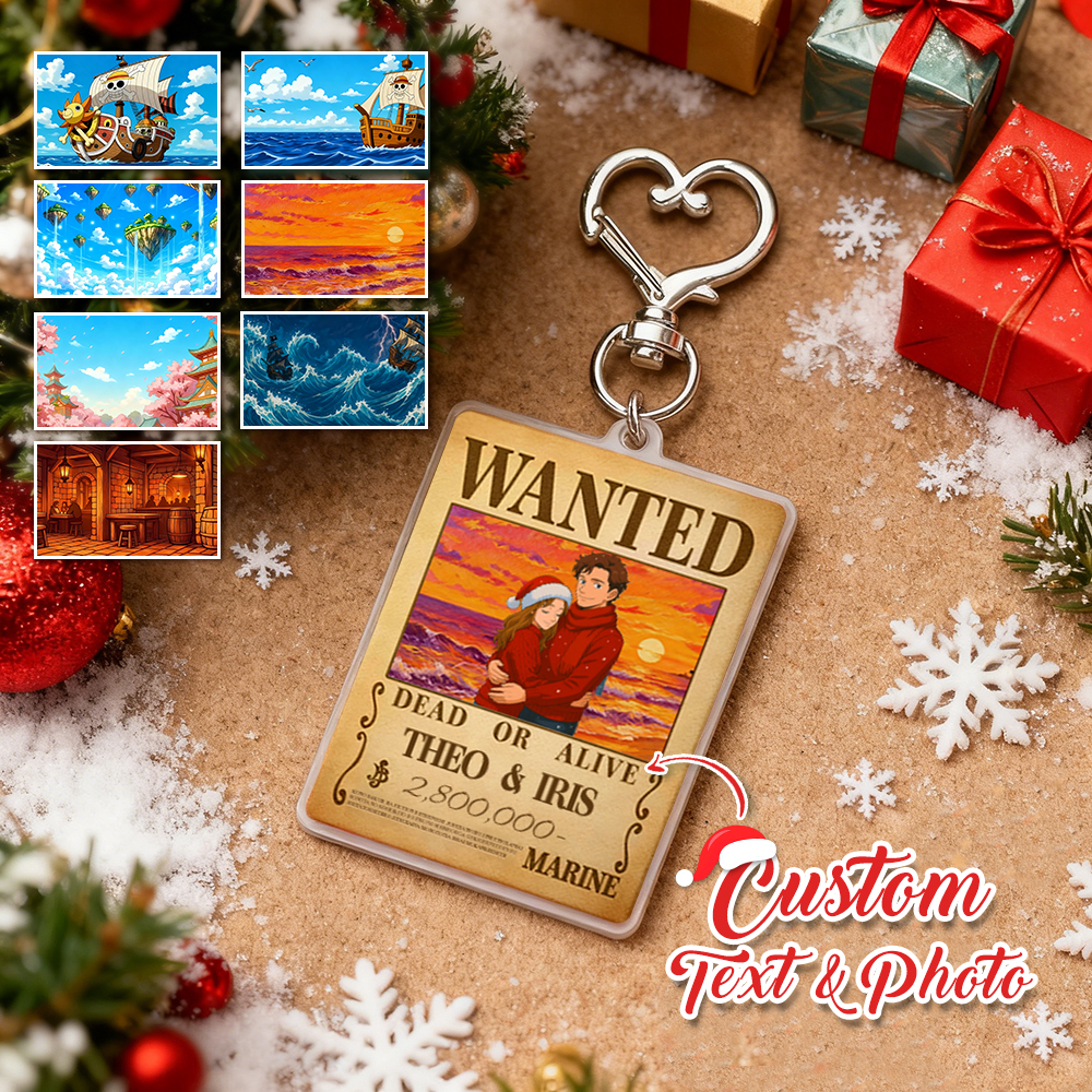 Christmas Gift Custom Anime Bounty Couple Keychain Personalized Anime Style Wanted Keychain Unique Captains' Couple Gift - MyMoonLampAu