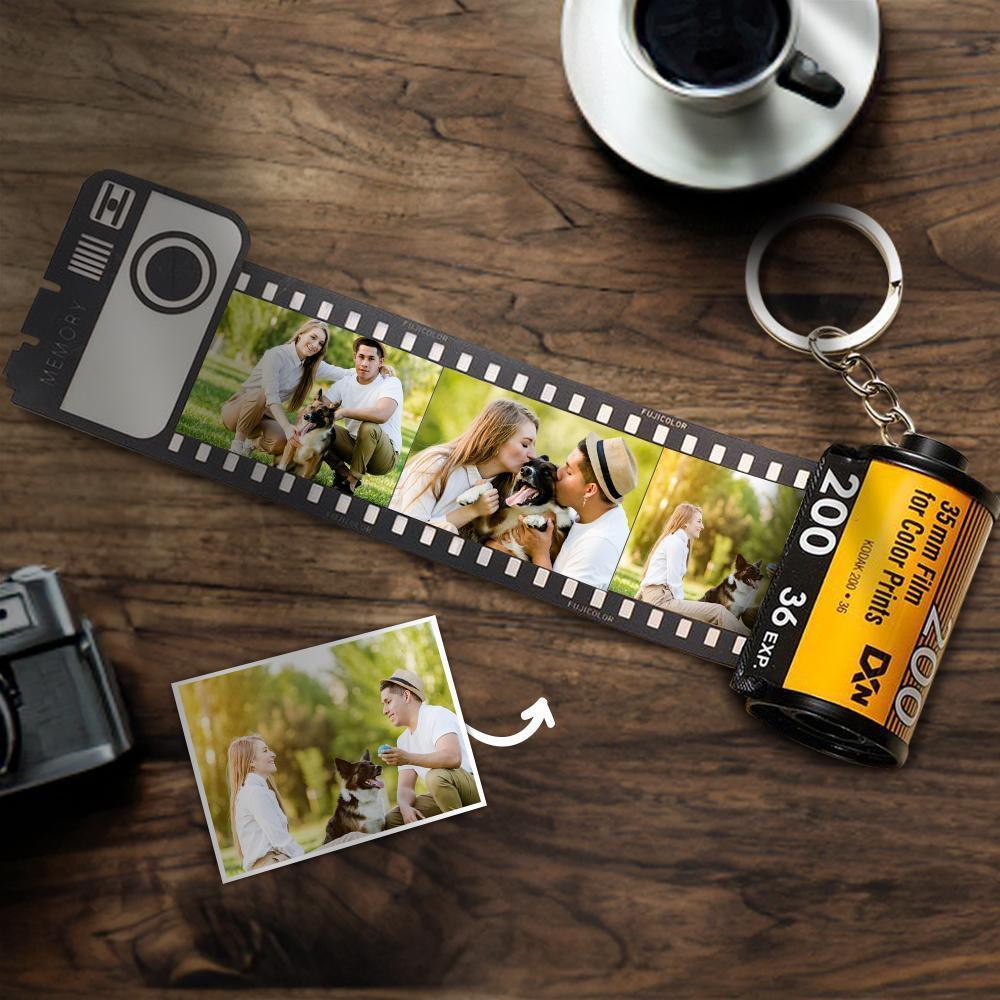 Custom Camera Film Roll Keyring Personalised Photo Keychain Gifts for Him