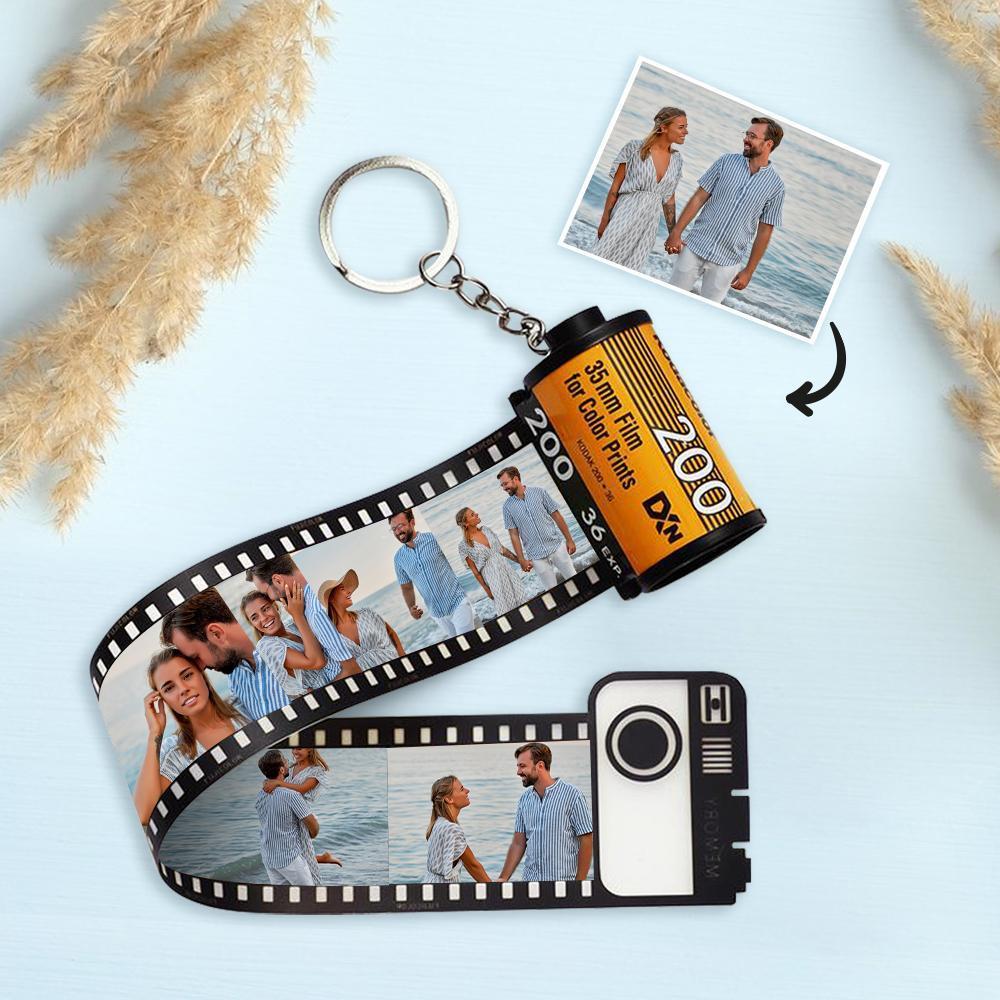 Custom Camera Film Reel Keyring Personalised Photo Keychain Couple Gifts for Girlfriend